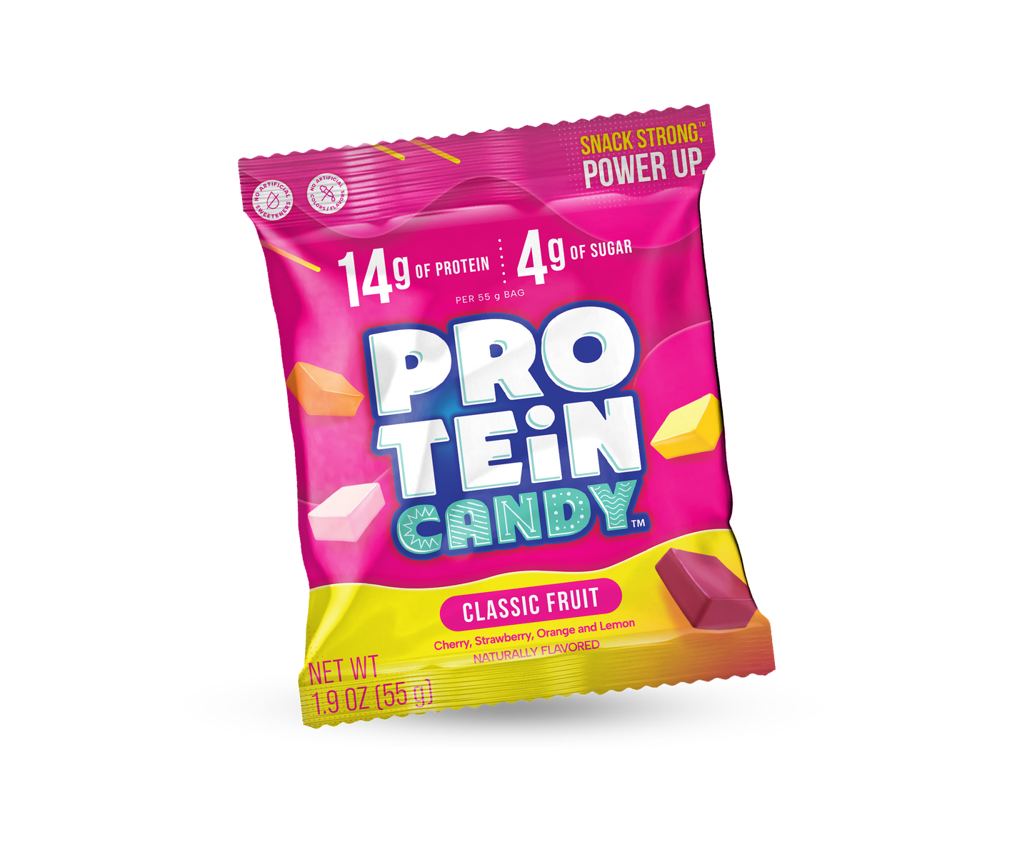 protein candy pink classic fruit flavour